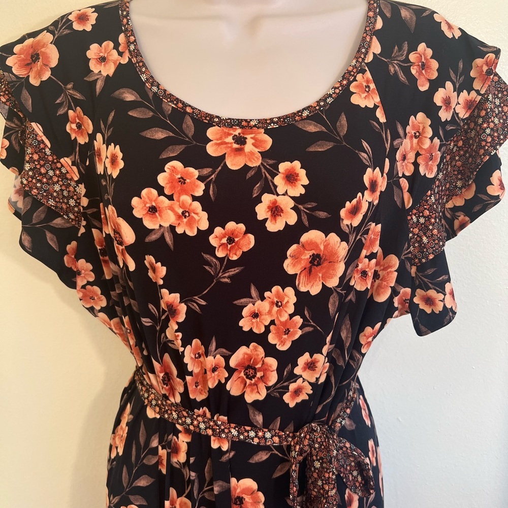 NWOT JCP Perceptions Floral Gown XL